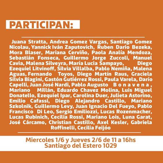 Listado de participantes en la jornada